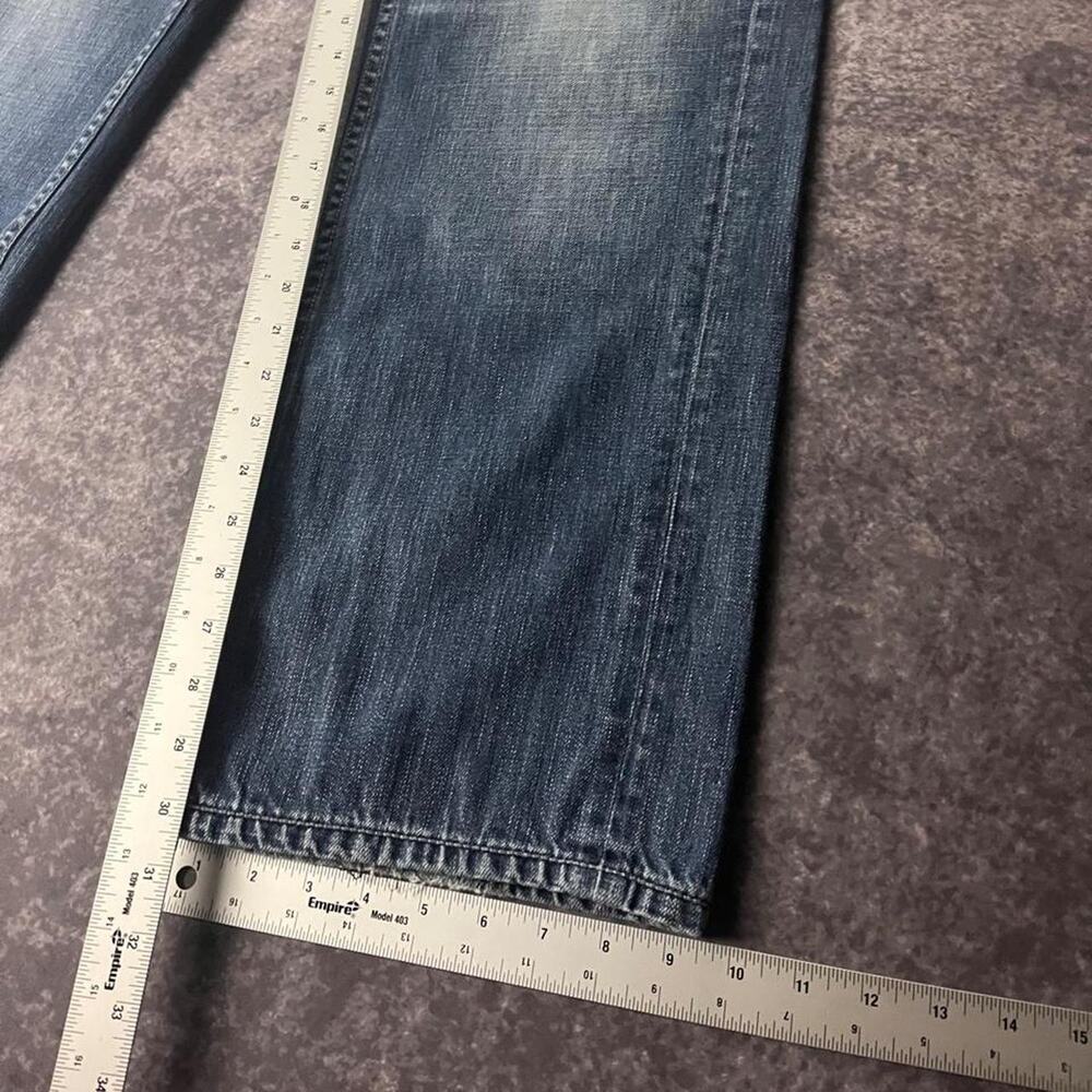 Vintage Y2K Rocawear Men’s Baggy Blue Jeans Hip Hop Distressed Denim - Picture 7 of 8